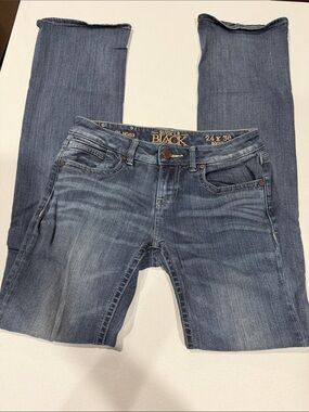 Tall 36 Long Buckle Black Jeans Size 24